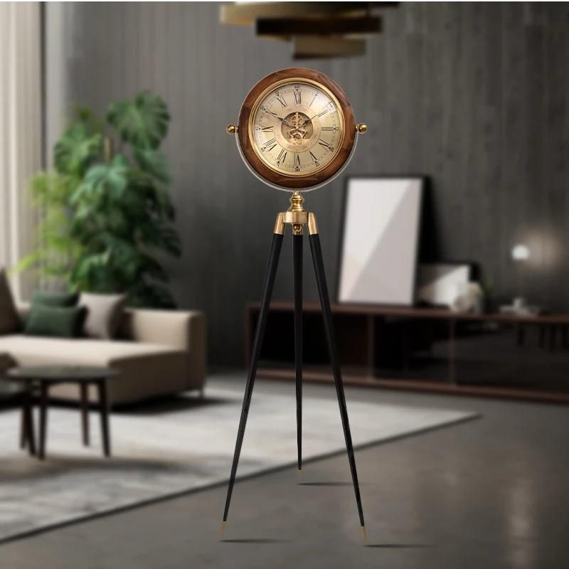 Time Weave Luxury Antique Standing Wall clock For Living Room With Moving Gear Mechanism (Steel Body)