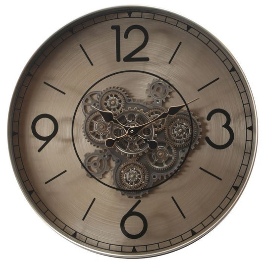 Mystic Motion Luxury Designer Watches Wall Clock For Living Room With Moving Gear Mechanism (Steel Body)