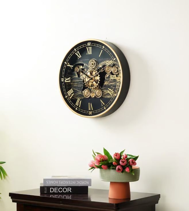 Steel Moving Gear Wall Clocks Rustic Revolutions -  [ 24 Inch Dia ]
