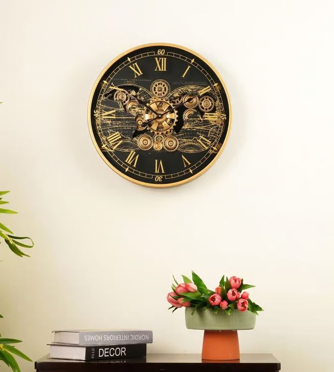 Steel Moving Gear Wall Clocks Rustic Revolutions -  [ 24 Inch Dia ]